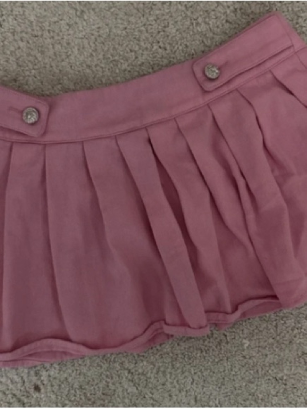 SHEIN Pink Pleated Low Rise Mini Skirt Button Detail XS